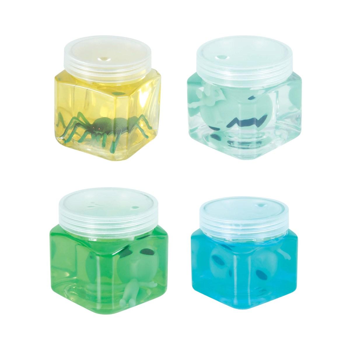 Barattoli gelatina antistress ragni colori assortiti
