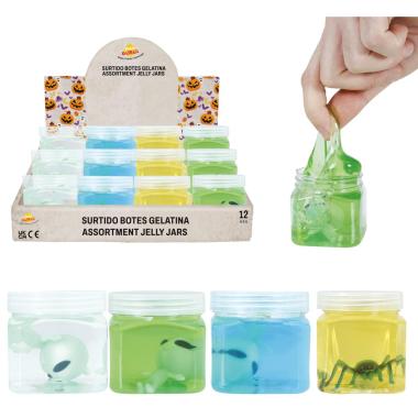 Barattoli gelatina antistress ragni colori assortiti