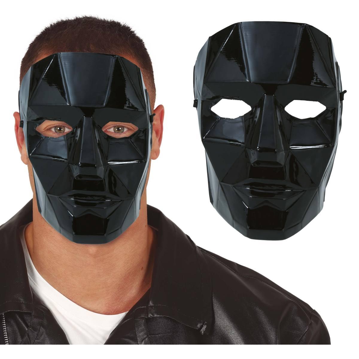 Maschera viso pvc squid game front man nera