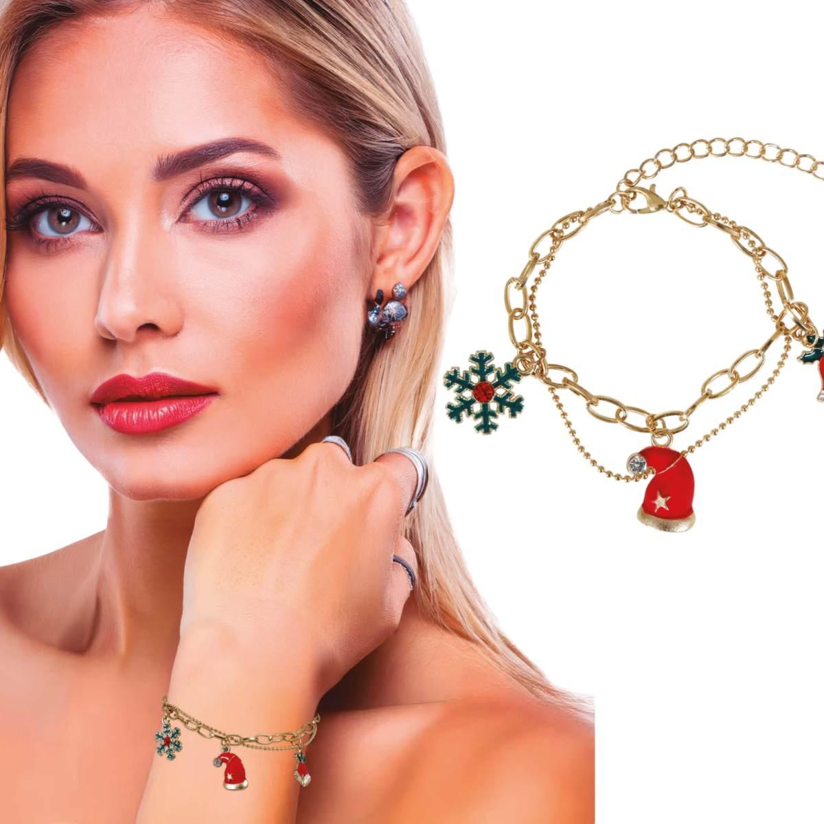 Bracciale soggetti natalizi metallo