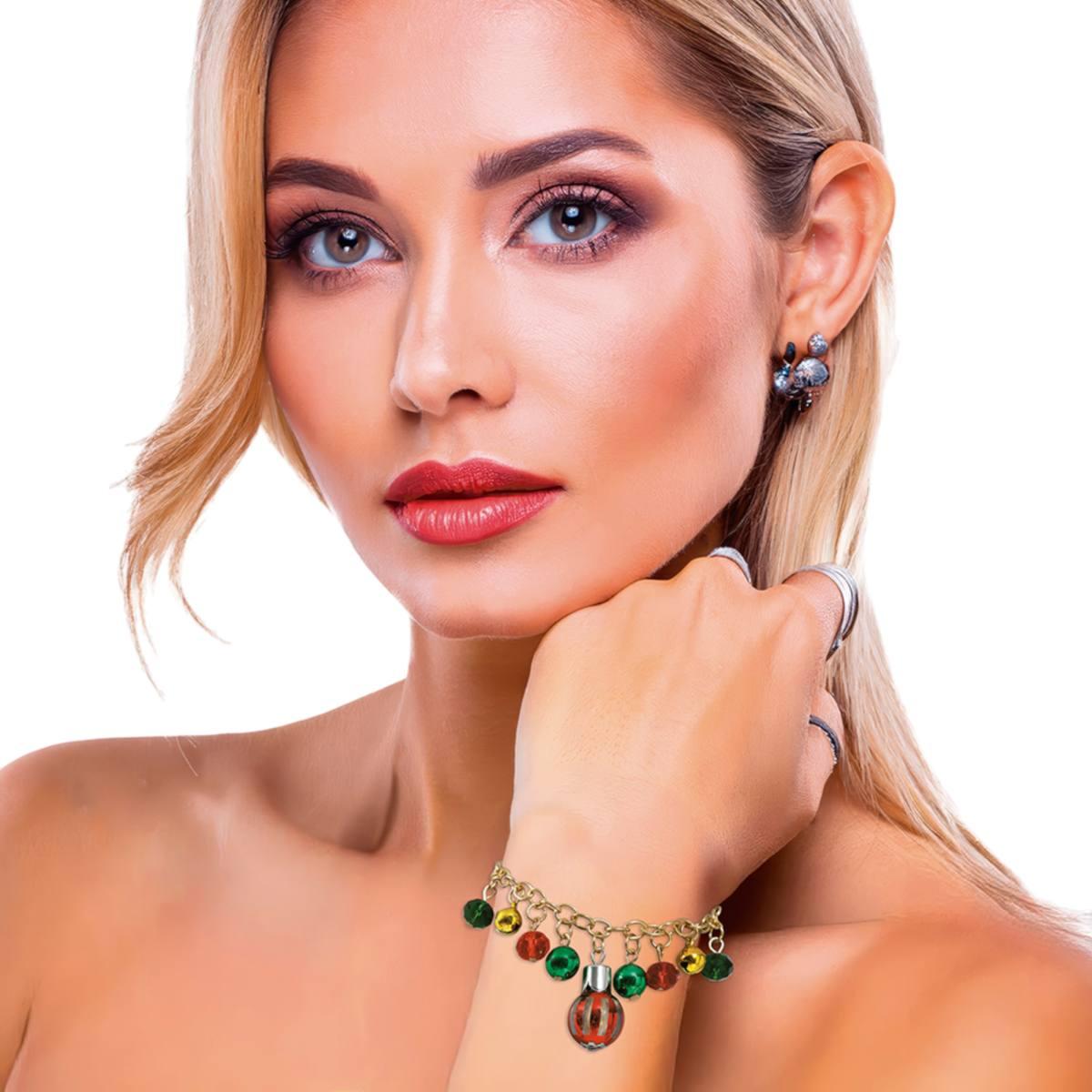 Bracciale palline natalzie metallo