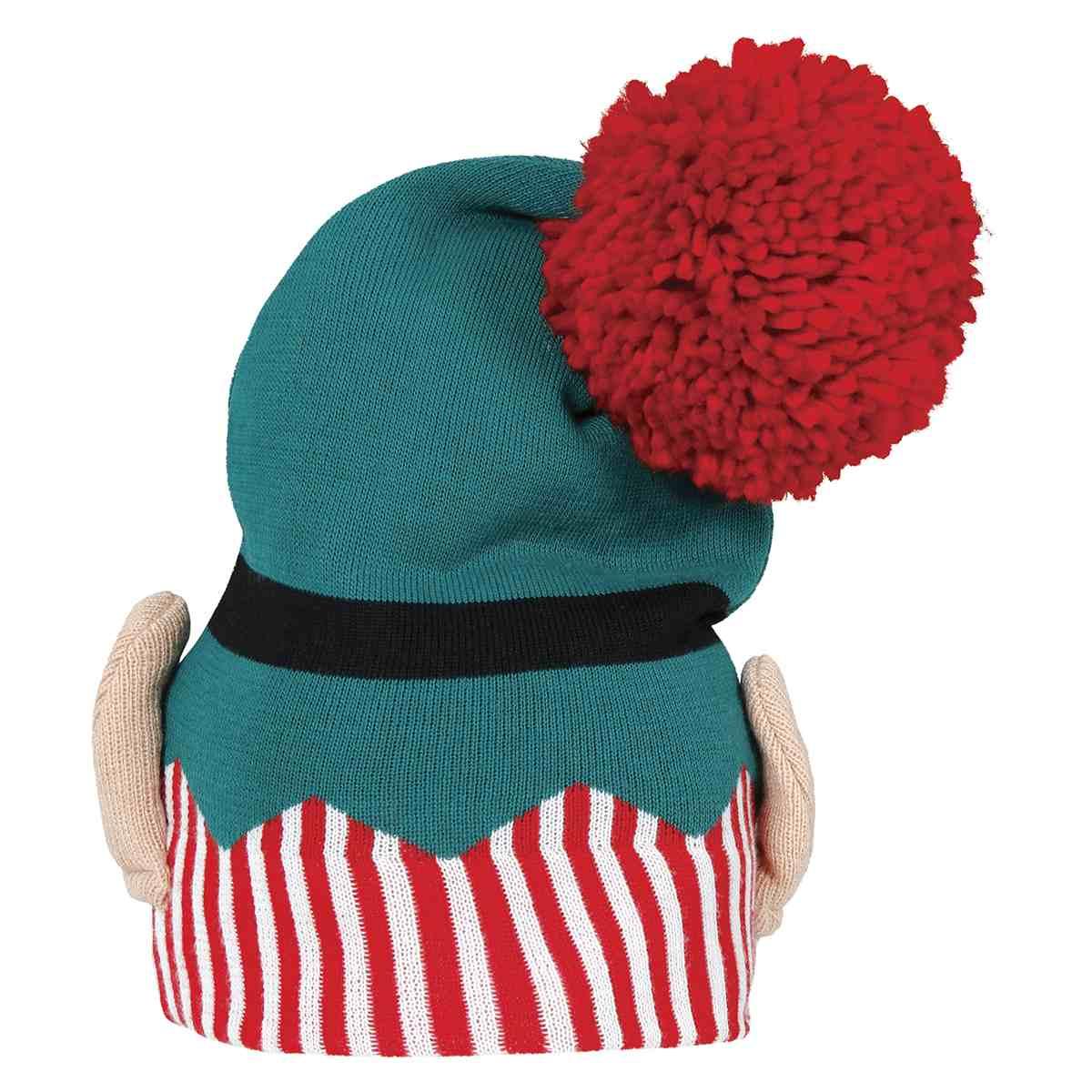 Cappello elfo verde rosso palline orecchie
