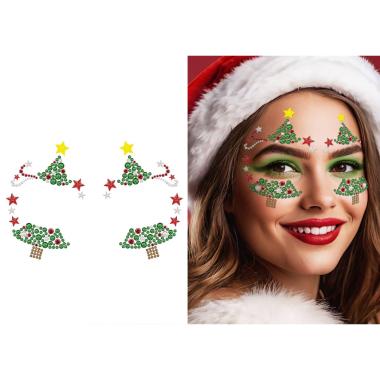 Trucco decorazioni adesive viso crystal natalizio