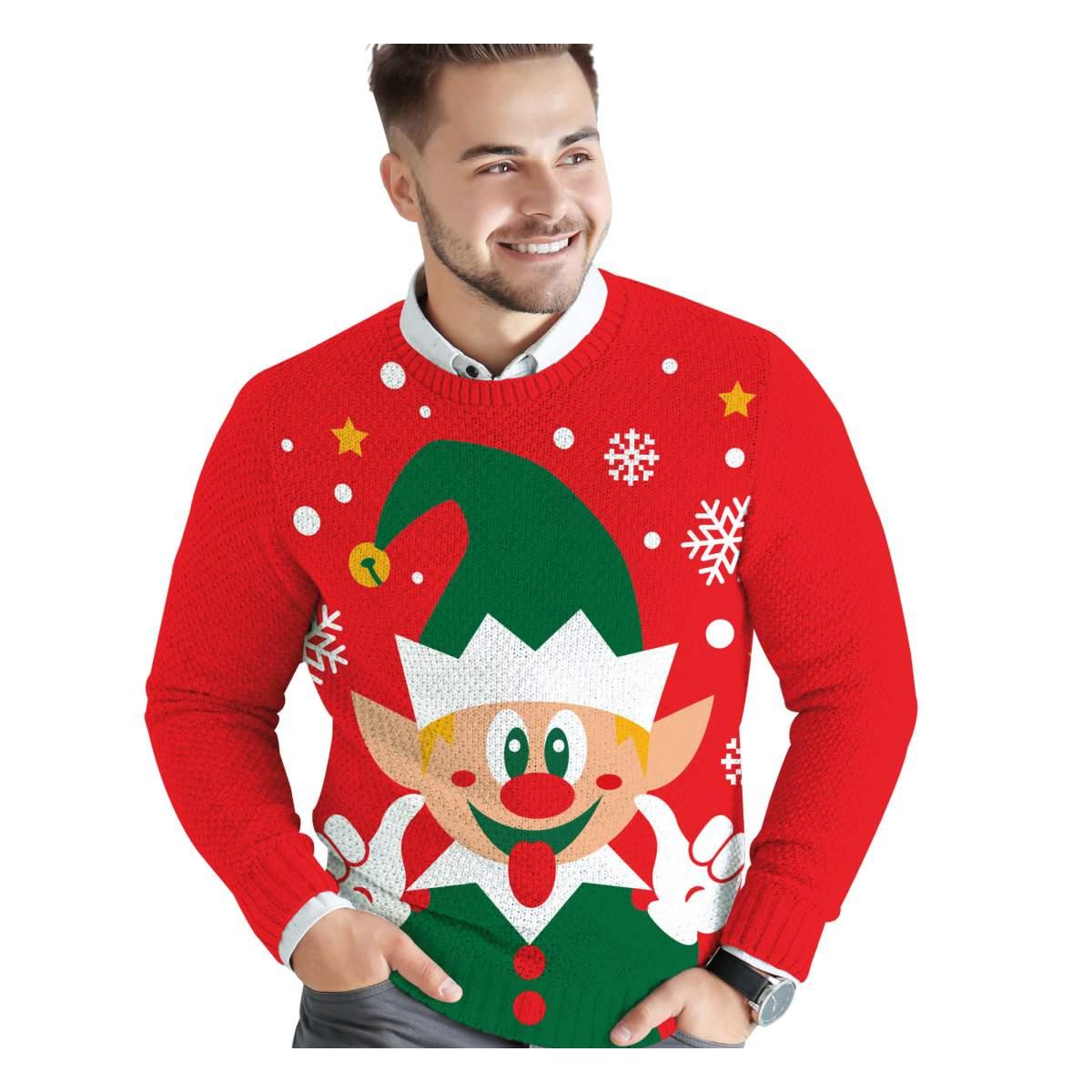 Maglione natale rosso elfo