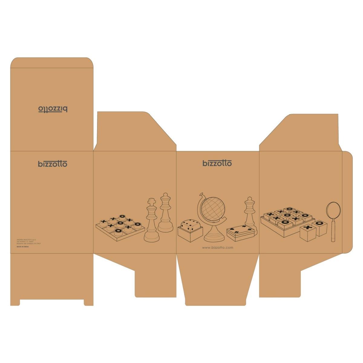 Decorazione scatola gioco legno dadi carte 16 x 13 cm