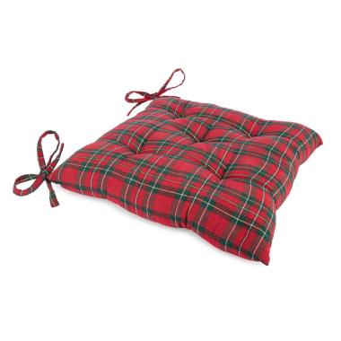Cuscino sedia in tessuto natale tartan 40 x 40 cm