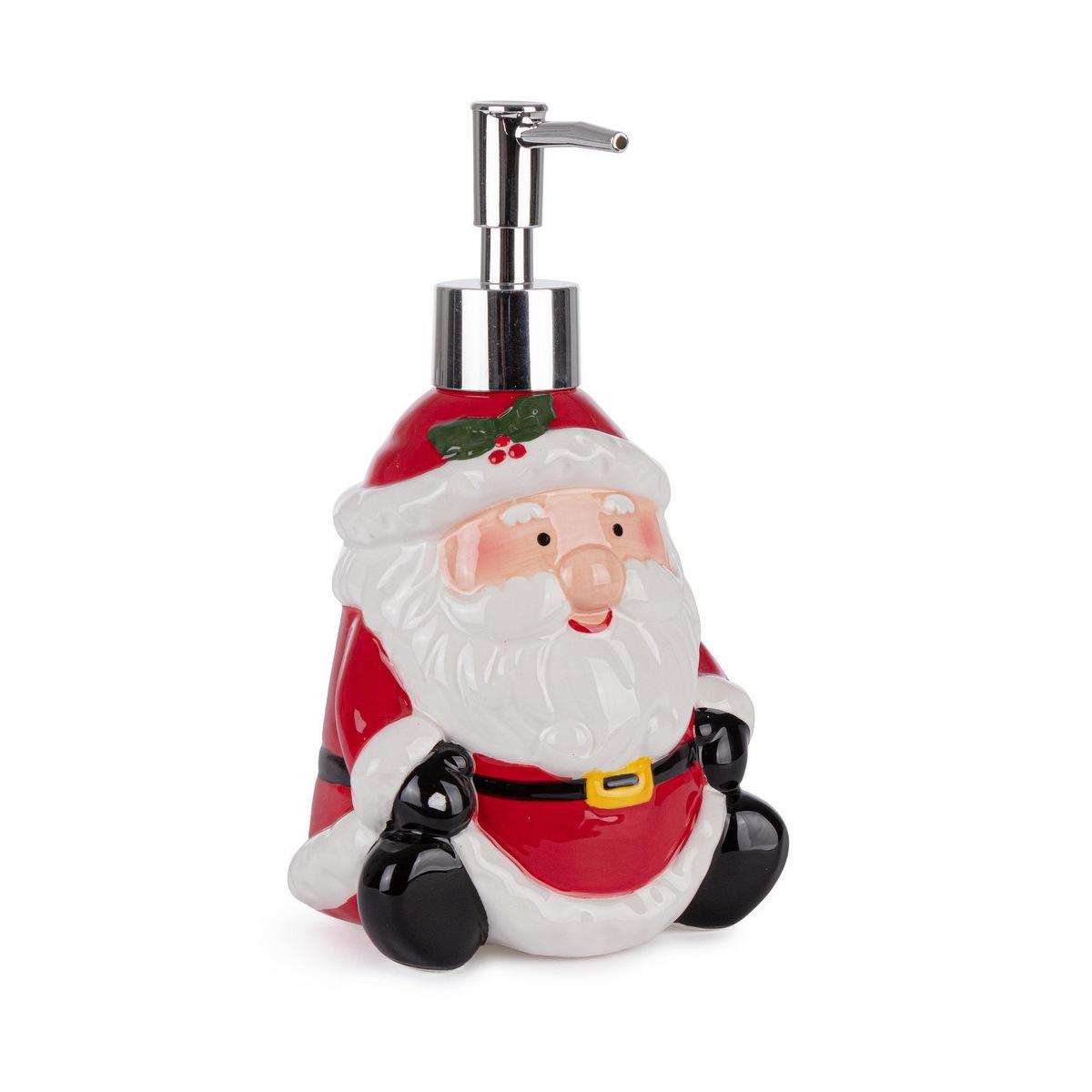 Dispenser sapone natale ceramica babbo 10 cm