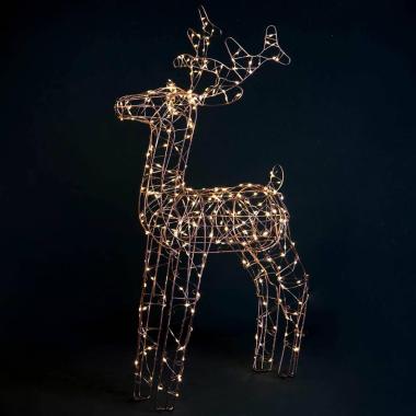 Luci di natale esterno 600 led renna bianco caldo 60 cm