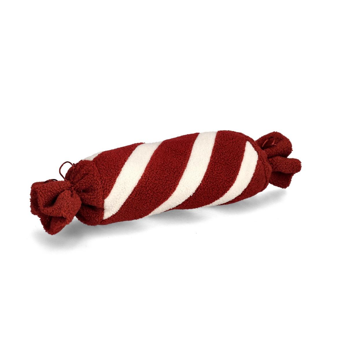 Cuscino arredo in tessuto natale bonbons caramella rossa 54 x 13 cm