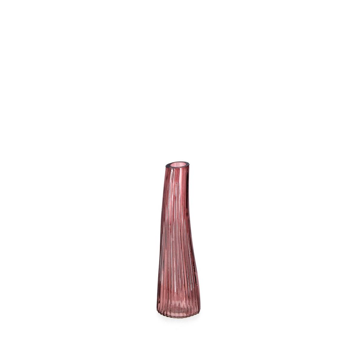 Vaso vetro monofiore rosa 22 cm