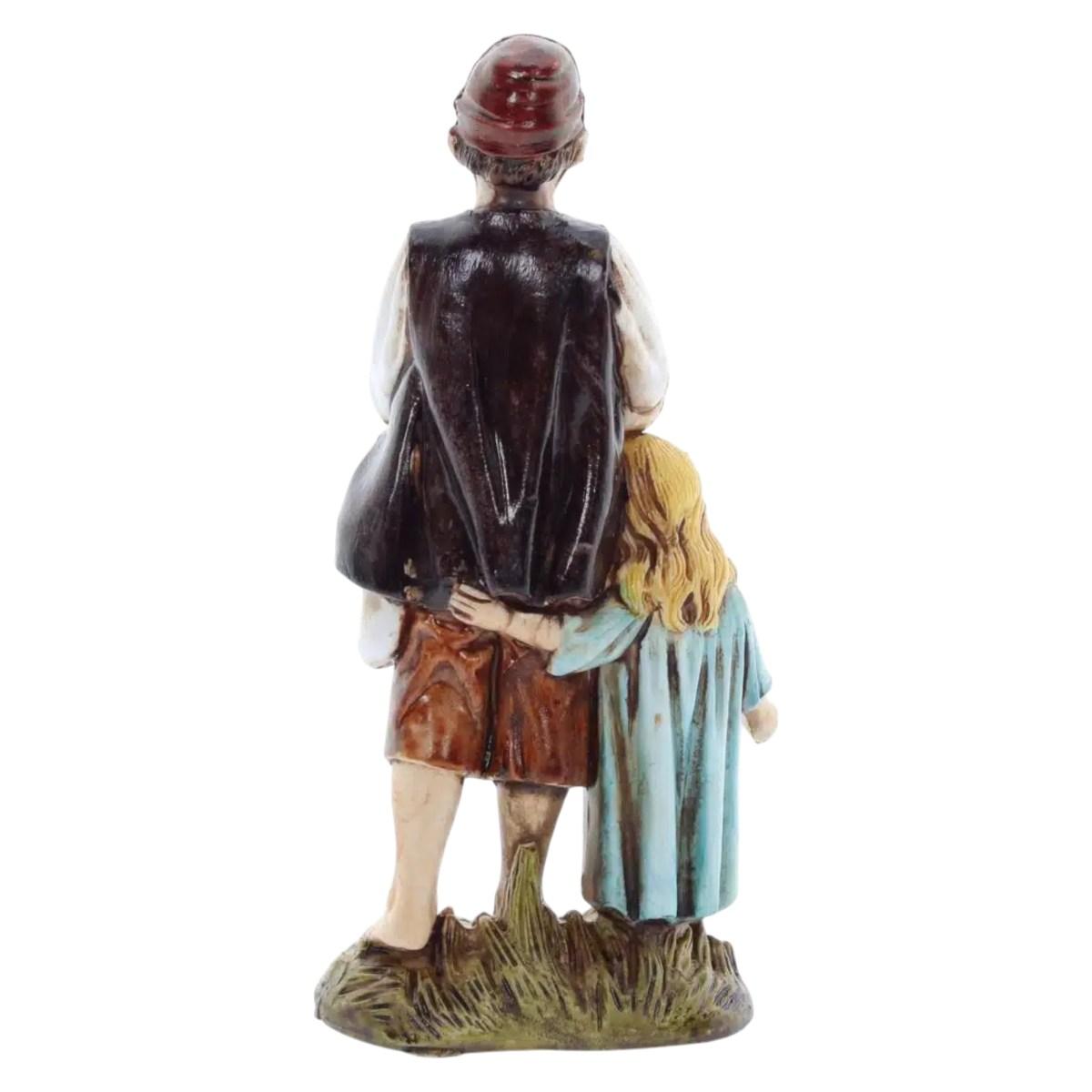 Statua presepe 12 cm coppia di bambini