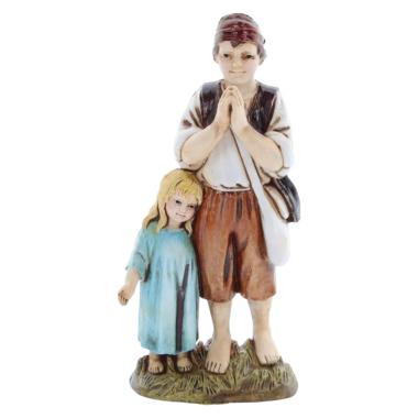 Statua presepe 12 cm coppia di bambini