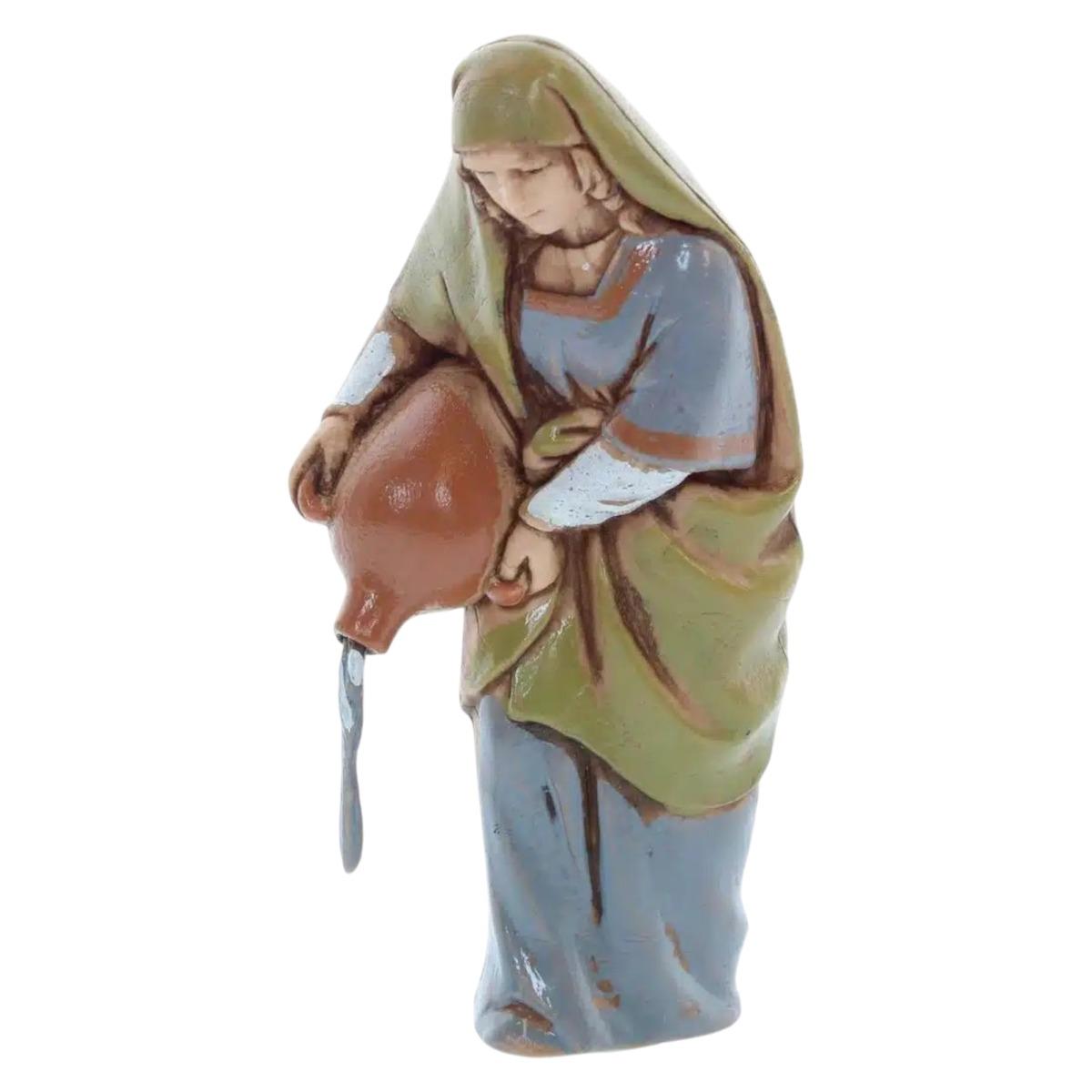 Statua presepe 10 cm gruppo donne al pozzo cammellieri