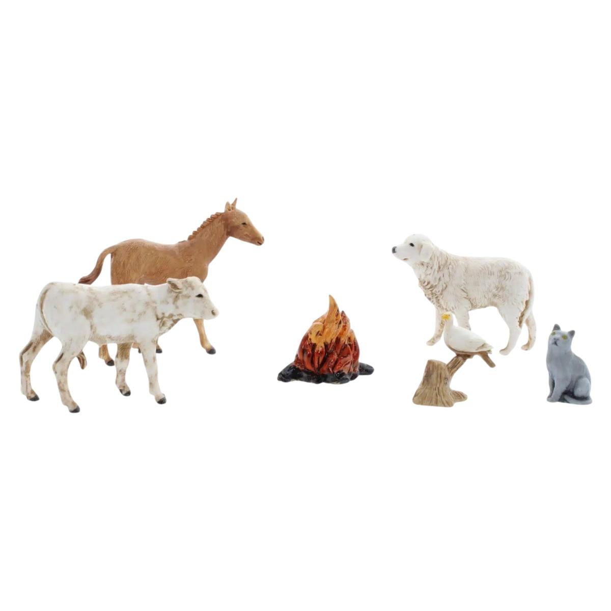 Statua presepe 10 cm animale statua animale fattoria fuoco