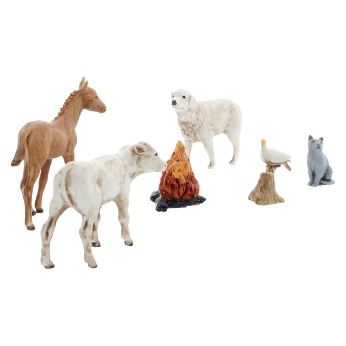 Statua presepe 10 cm animale statua animale fattoria fuoco