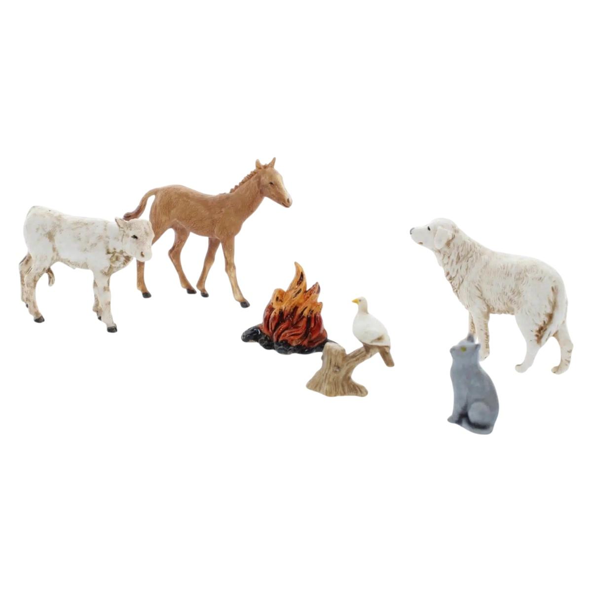 Statua presepe 10 cm animale statua animale fattoria fuoco