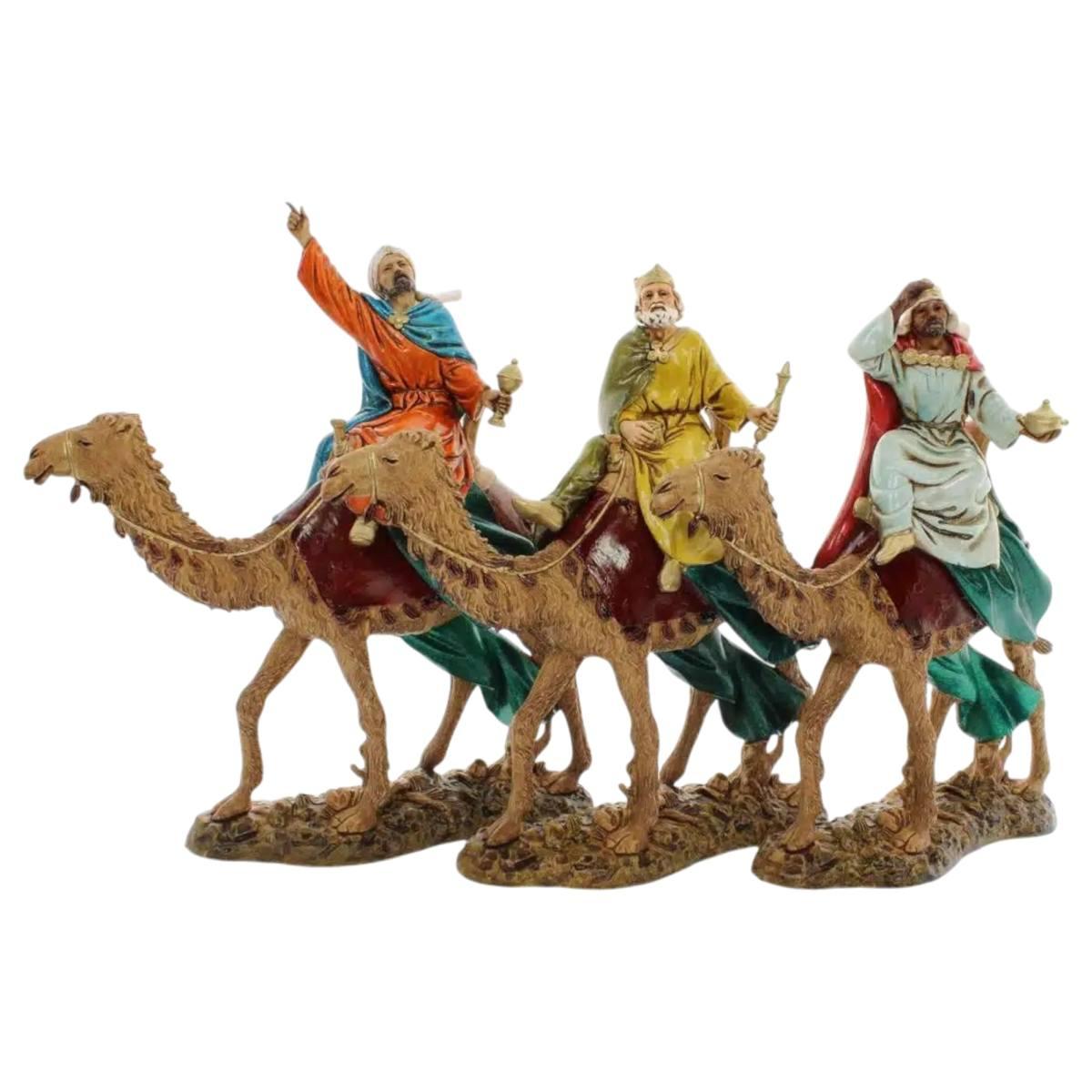 Statue presepe 12 cm re magi cammelli