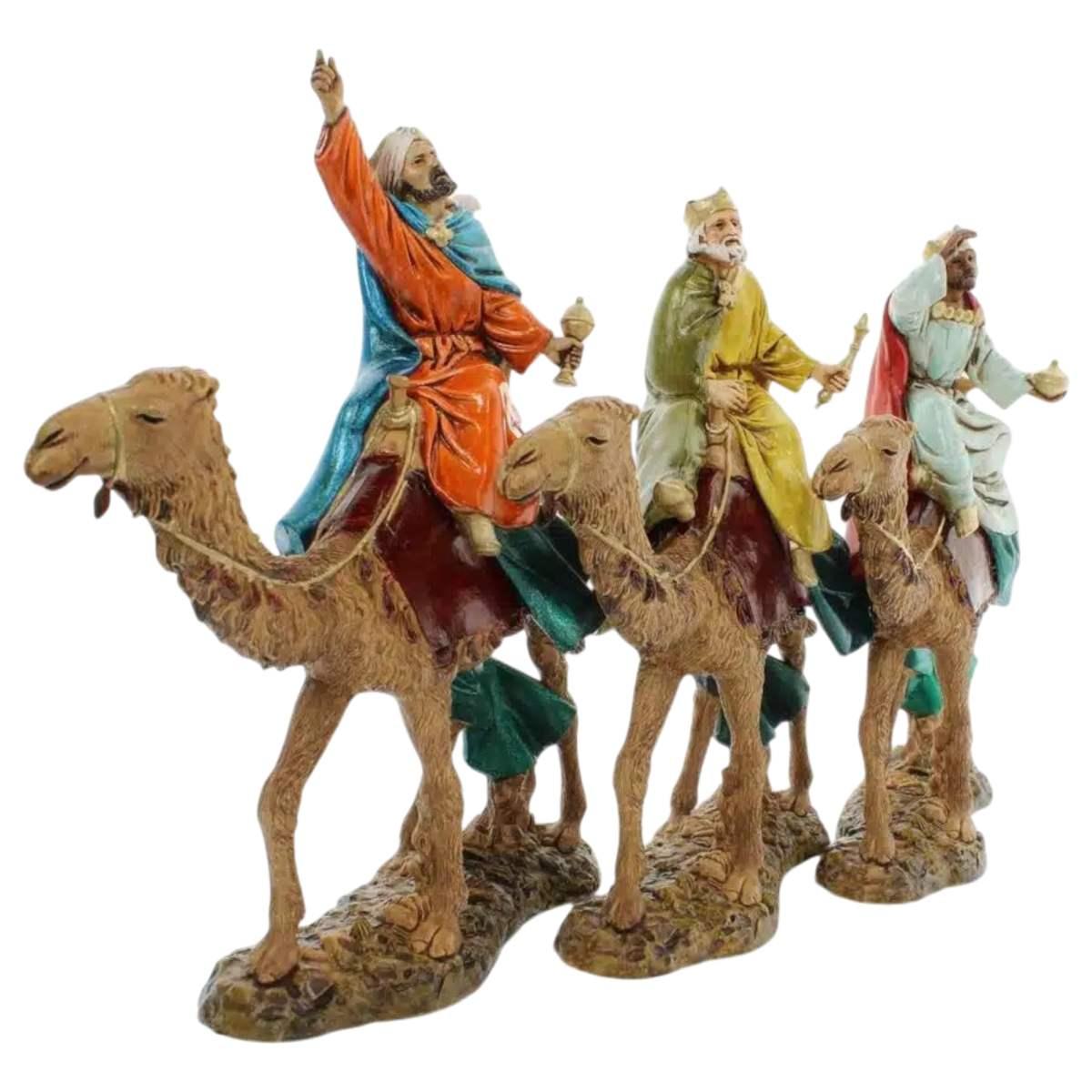 Statue presepe 12 cm re magi cammelli