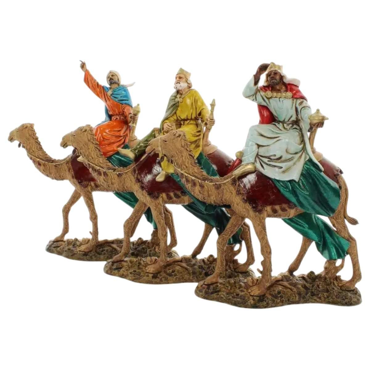 Statue presepe 12 cm re magi cammelli