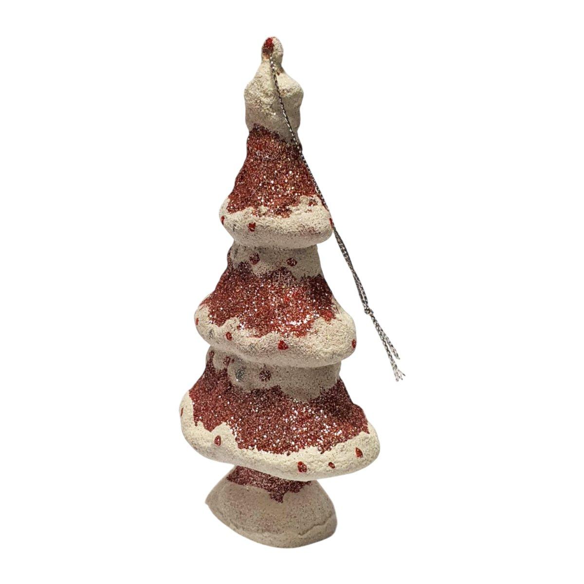 Pallina natalizia pvc albero circus rosa argento 10 cm