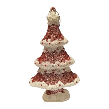Pallina natalizia pvc albero circus rosa argento 10 cm