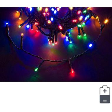 Luci di natale esterno batteria 48 led multicolor mt 5 mt