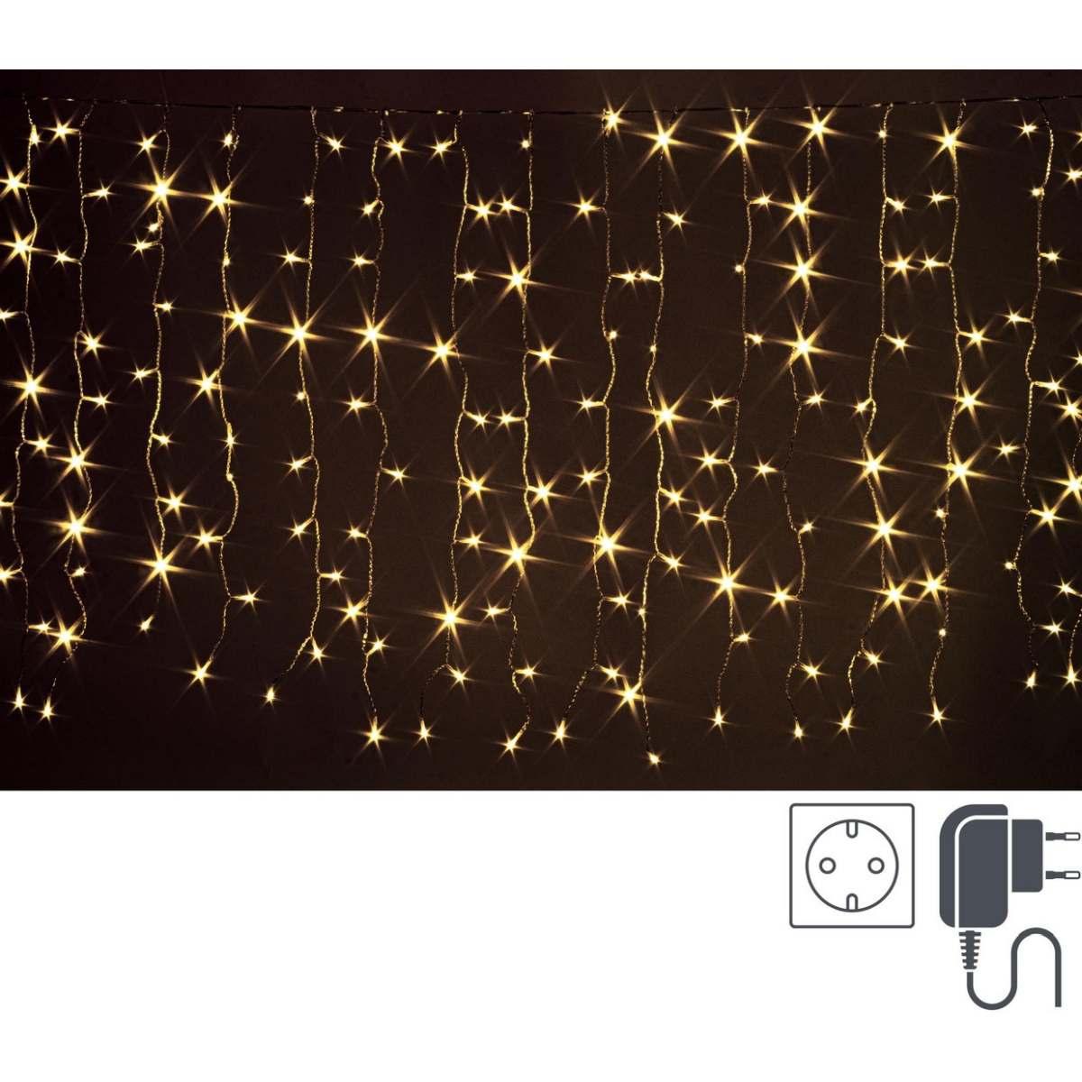 Luci di natale tenda esterno 200 led bianco caldo classic