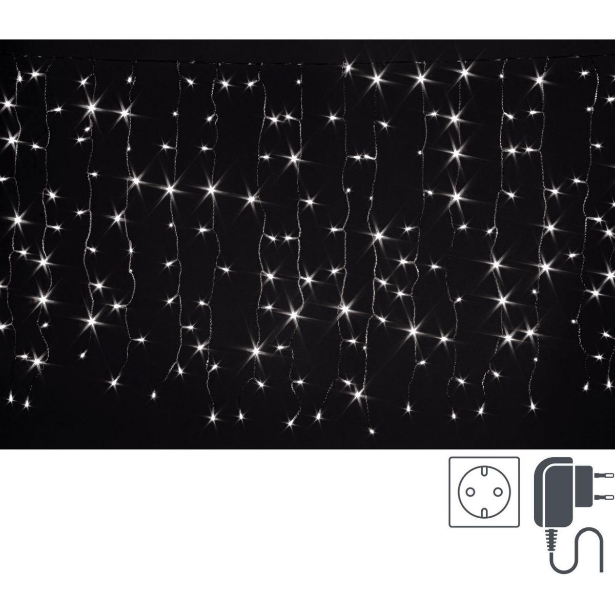 Luci di natale tenda esterno 200 led bianco freddo classic