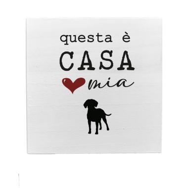 Targa legno dedica cane 19,5 cm