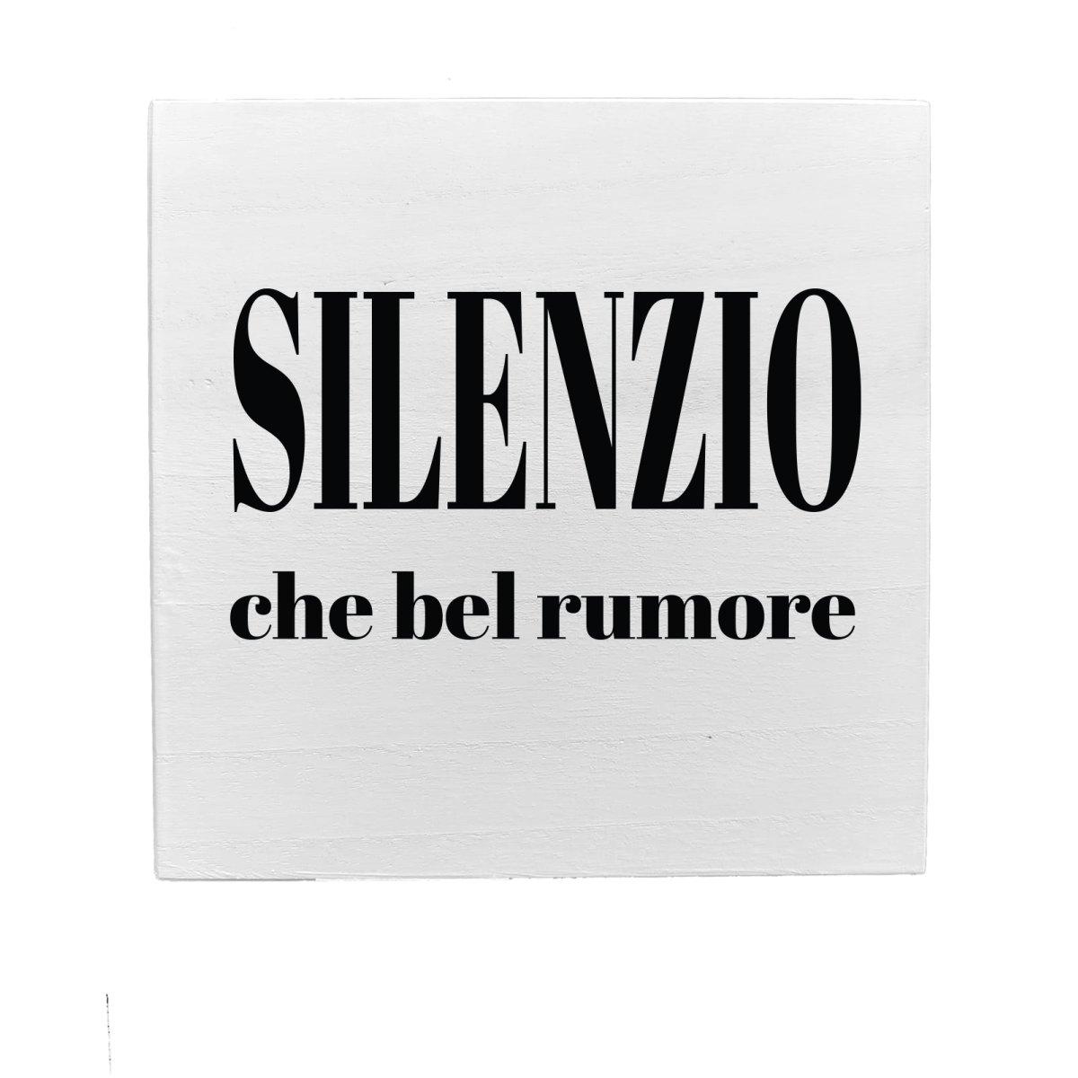 Targa legno dedica silenzio 19,5 cm