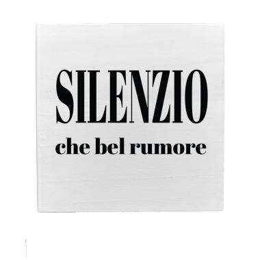 Targa legno dedica silenzio 19,5 cm