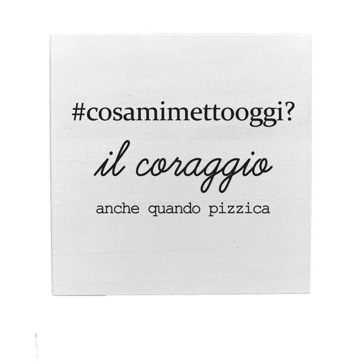 Targa legno dedica coraggio 19,5 cm