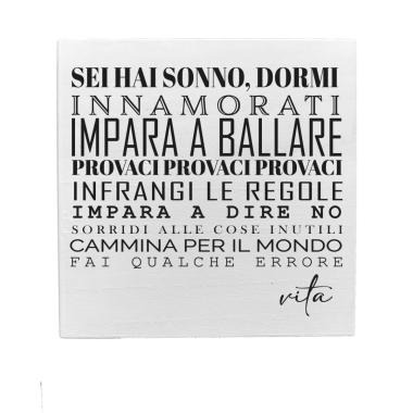 Targa legno dedica vita 19,5 cm