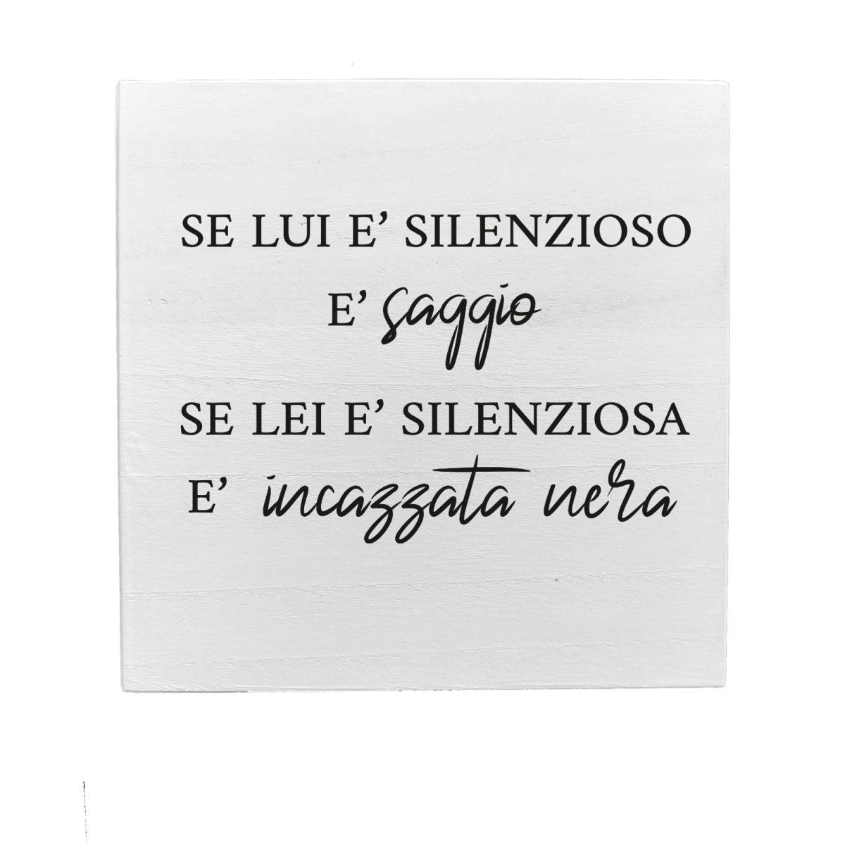 Targa legno dedica lui lei 19,5 cm