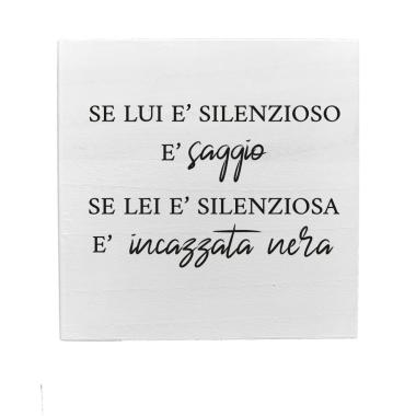 Targa legno dedica lui lei 19,5 cm