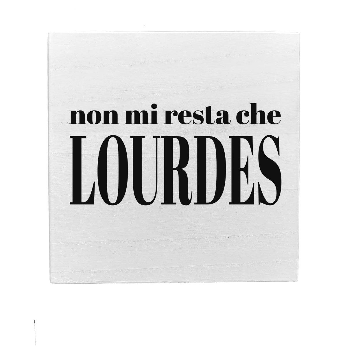 Targa legno dedica lourdes 19,5 cm