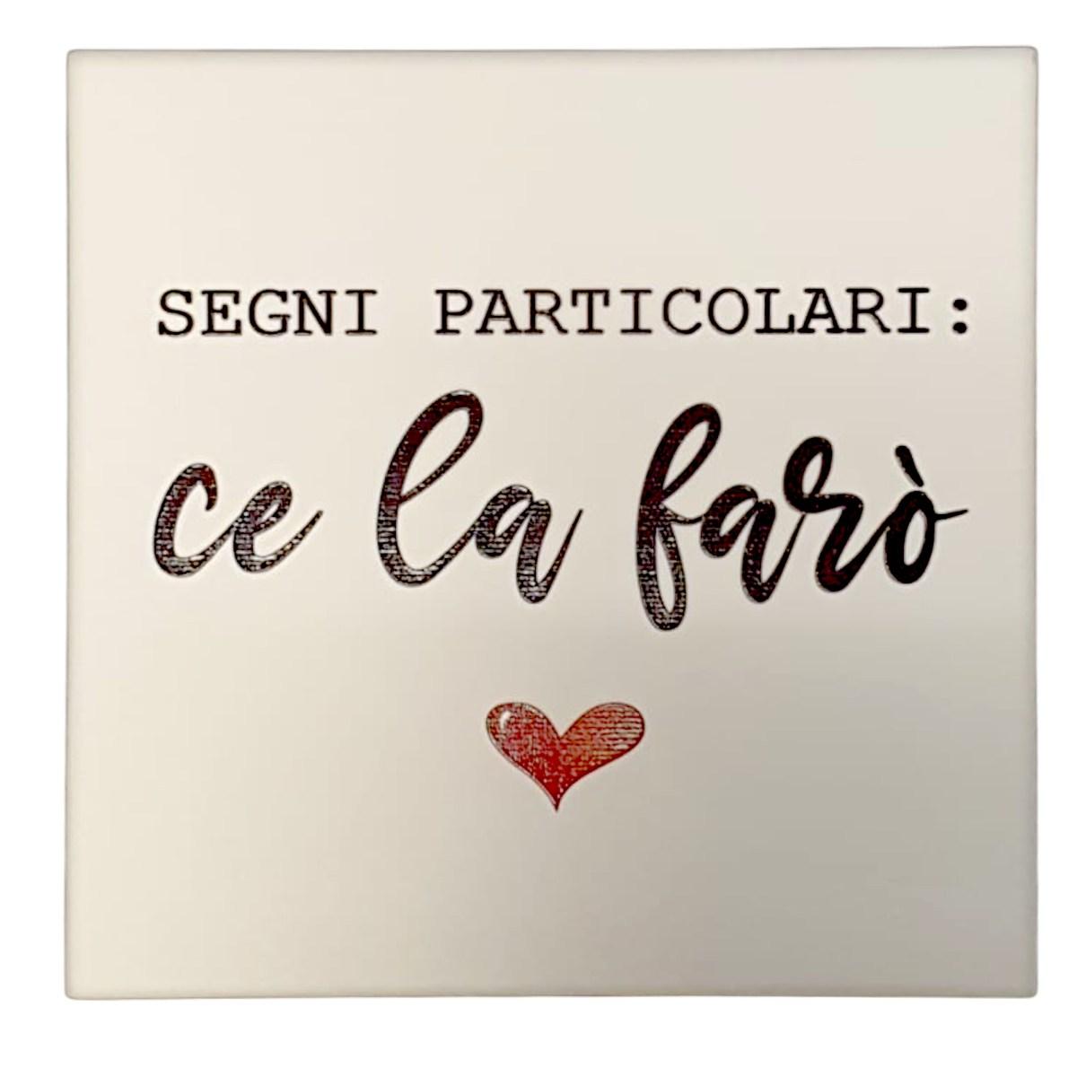 Targa legno dedica segni particolari 19,5 cm