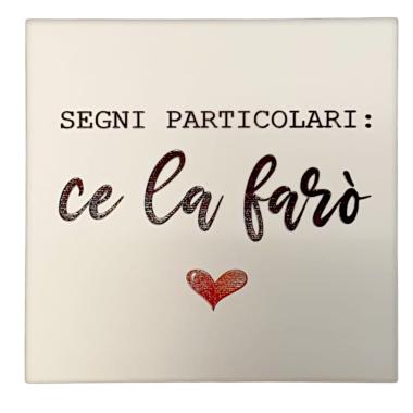 Targa legno dedica segni particolari 19,5 cm