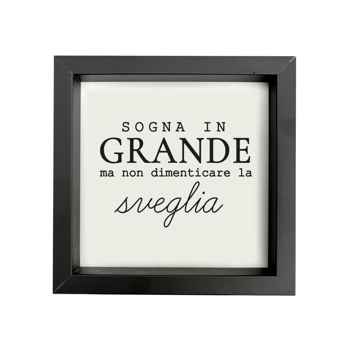 Targa legno dedica cornice sogni 23 cm