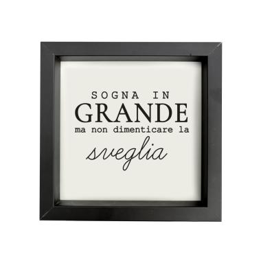 Targa legno dedica cornice sogni 23 cm
