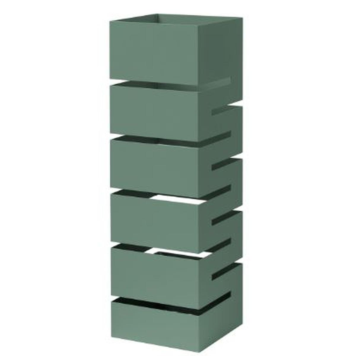 Portaombrelli metallo geometrico verde 15 x 15 x 49 cm