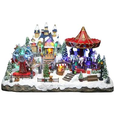 Villaggio natalizio luci suoni movimenti 29 x 30 x 49 cm