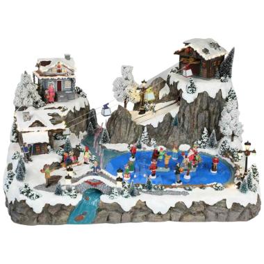 Villaggio natalizio luci suoni movimenti 67 x 560 x 37 cm
