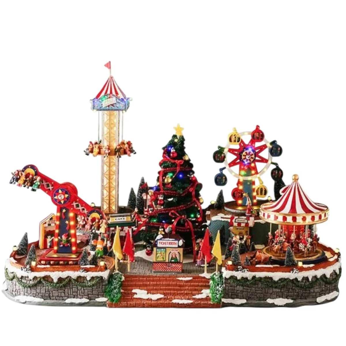 Villaggio natalizio luci suoni movimenti 110 x 70 cm