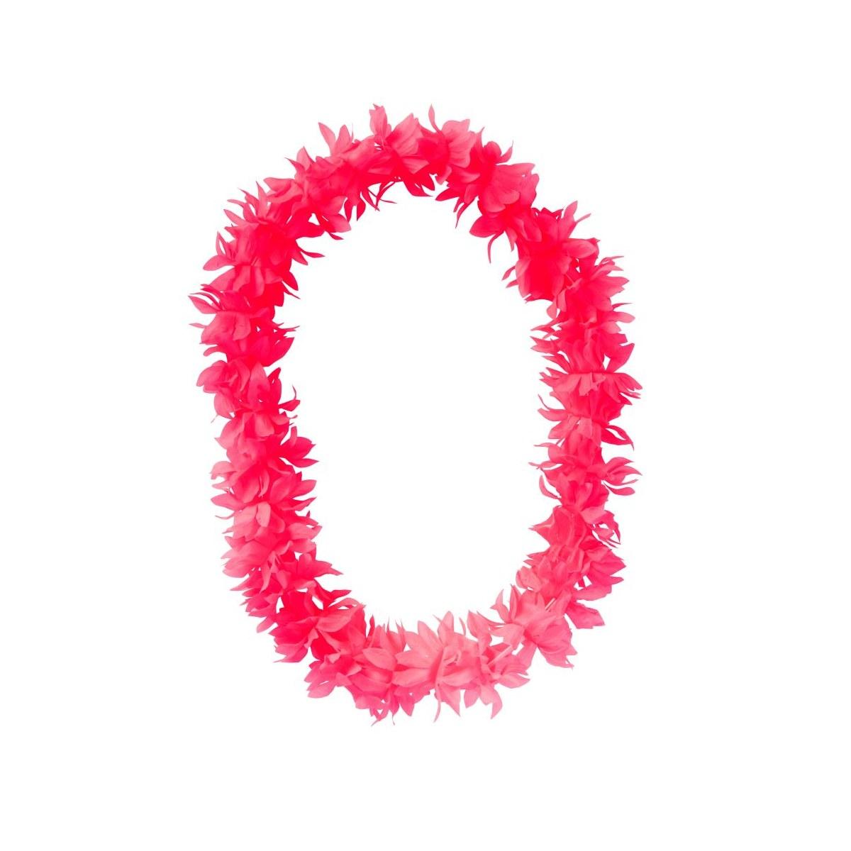 Collana hawaii fiori rosa fluo