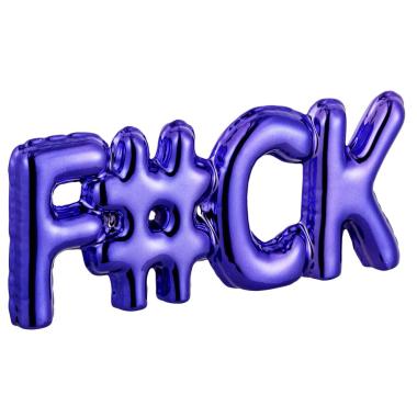 Scritta fuck ceramica blu 22 x 22 x 50 cm