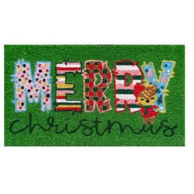Zerbino cocco natale merry christmas 40 x 70 cm