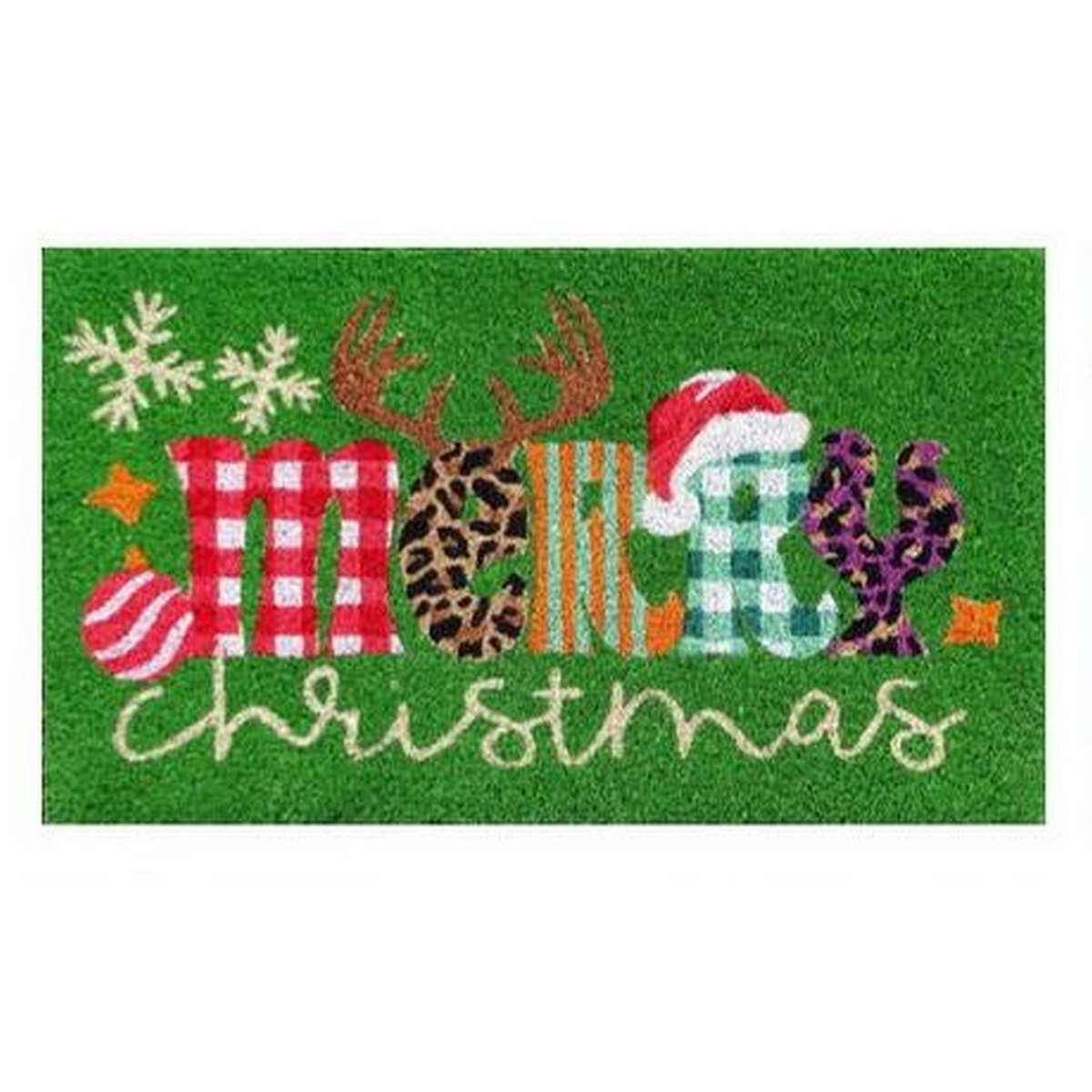 Zerbino cocco natale merry christmas 40 x 70 cm