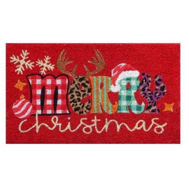 Zerbino cocco natale merry christmas 40 x 70 cm