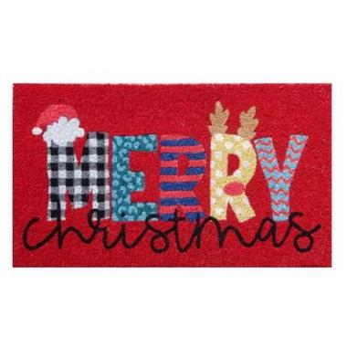 Zerbino cocco natale merry christmas 40 x 70 cm